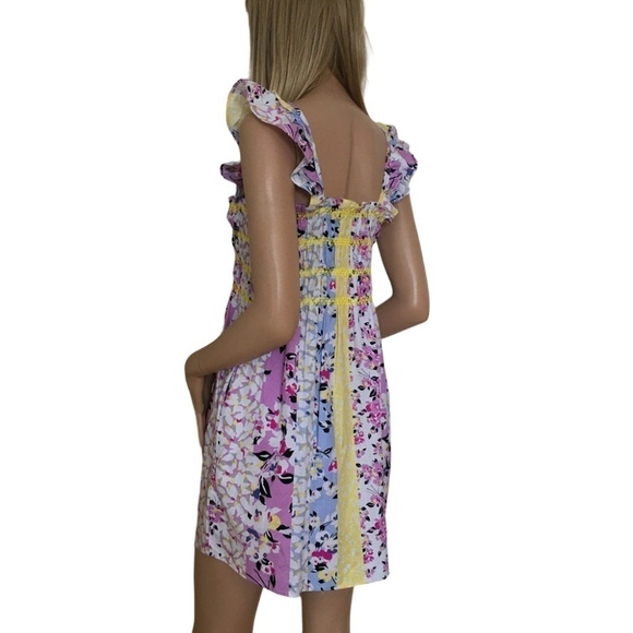 French Connection Dress Isla Ekeze Organic Cotton Shirred Smocked Pinafore - Picture 14 of 16